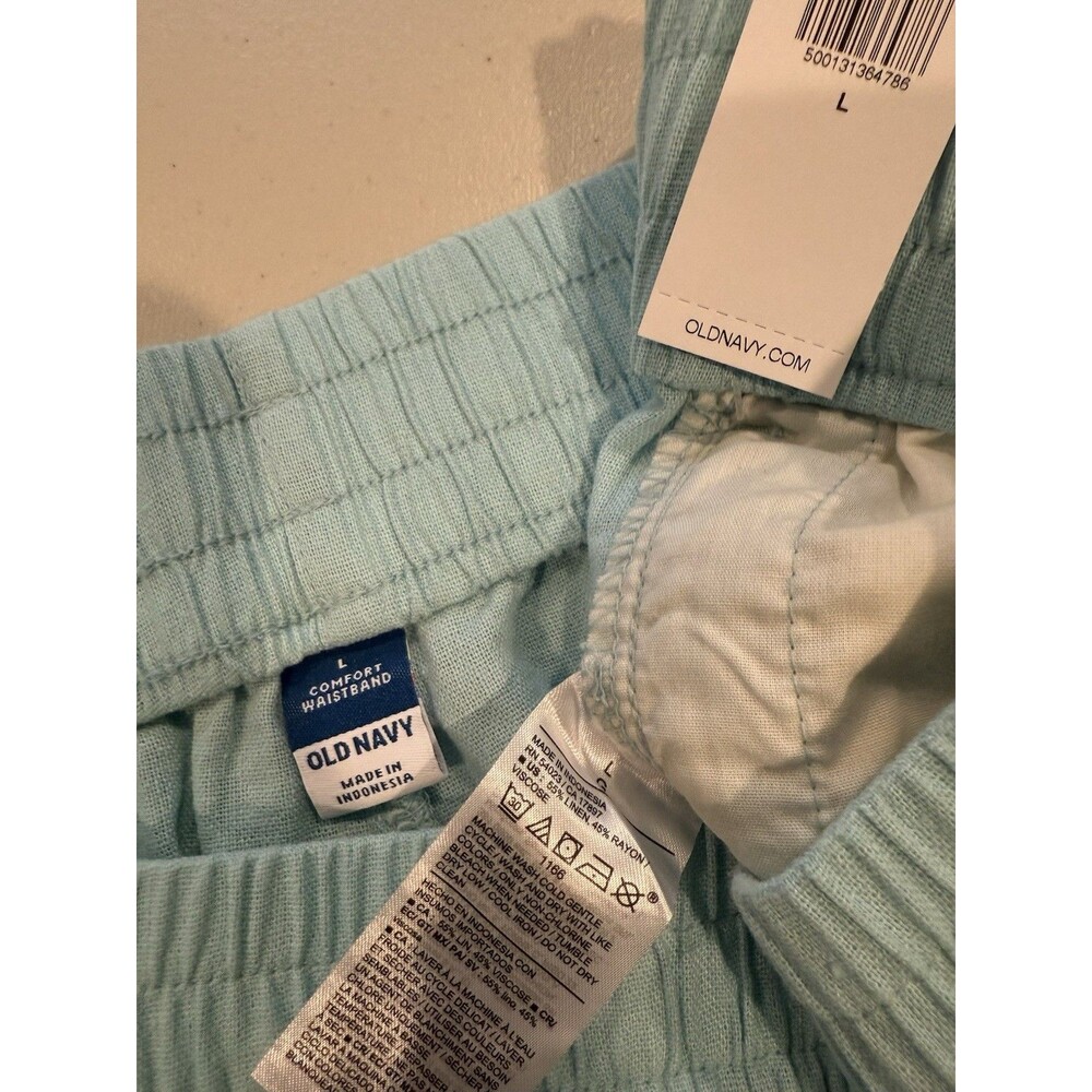 NEW Old Navy Pull On Shorts Womens Large Linen Elastic Waist High Rise Travel - Picture 3 of 7